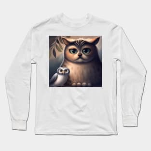 Cat and an Owl | Cat & Owl | Animals | Gift for PetLovers | Coolest | Fun Long Sleeve T-Shirt